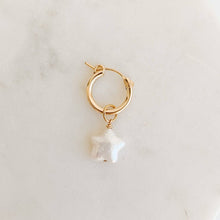 Load image into Gallery viewer, Single Star Pearl Hoop Pendant Charm - Adorned by Ruth
