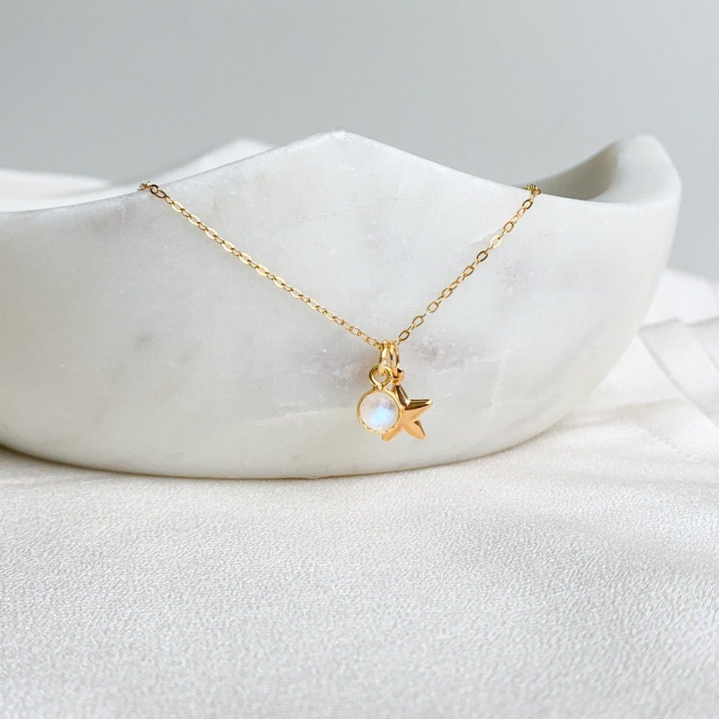 Star Moonstone Pendant Necklace - Nova - Adorned by Ruth