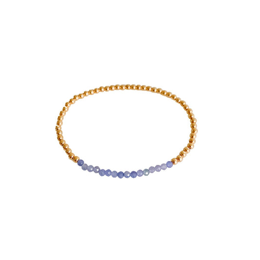 Tanzanite Gold Bead Bracelet - Adorned by Ruth