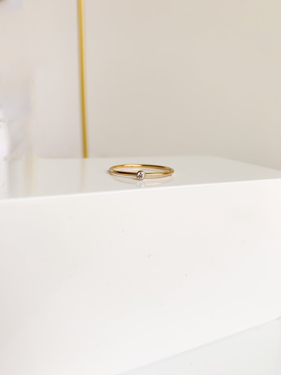 Tiny CZ Stacking Ring - Adorned by Ruth