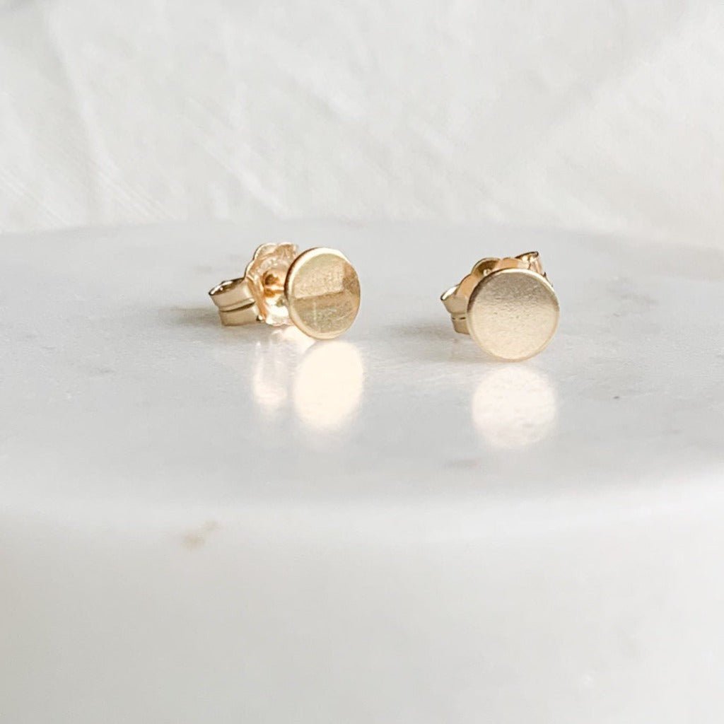 Tiny Dot Circle Stud Earrings - Adorned by Ruth
