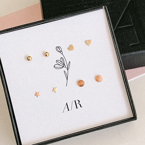 Tiny Stud Earring Pack - gold - Adorned by Ruth