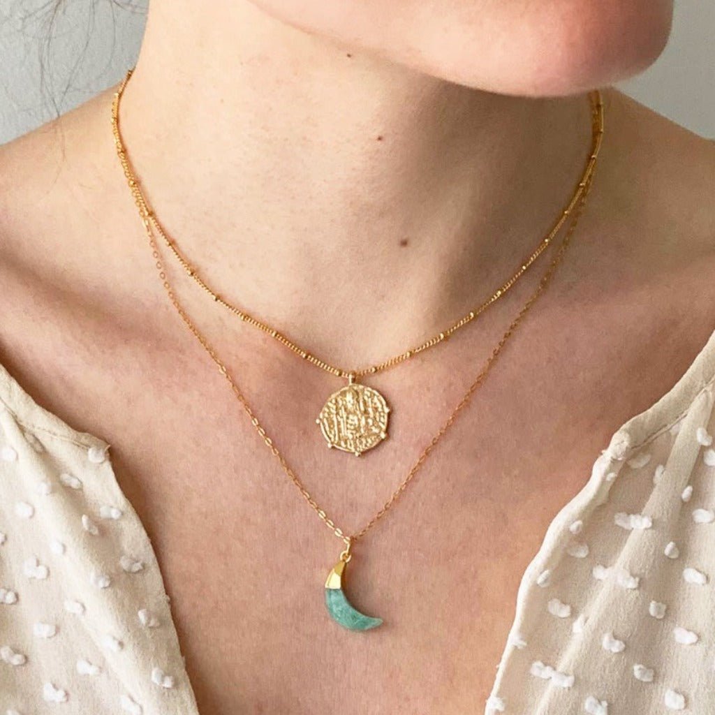 St benedict top coin necklace