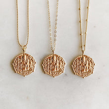 Load image into Gallery viewer, Vintage Gold Coin Necklace - St. Benedict - Adorned by Ruth
